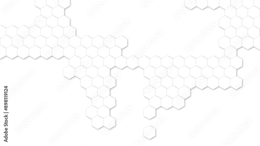 Abstract geometric background. Hexagonal technology vector abstract background. Hexagon in technology futuristic modern background vector illustration. White honeycomb texture grid. Abstract geometric background. Hexagonal technology vector abstract background. Hexagon in technology futuristic modern background vector illustration. White honeycomb texture grid.