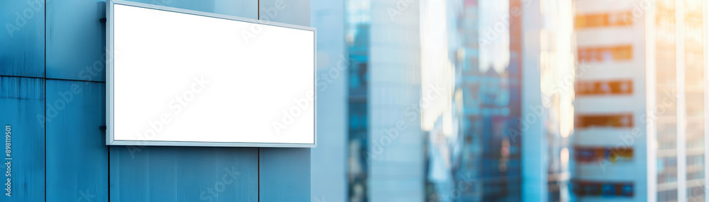 Obraz premium Advertisement Potential: Blank White Billboard Mockup at Busy Shopping Mall Entrance