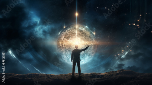 Wallpaper Mural Man Catching a Planet in Space - Movie Poster Torontodigital.ca