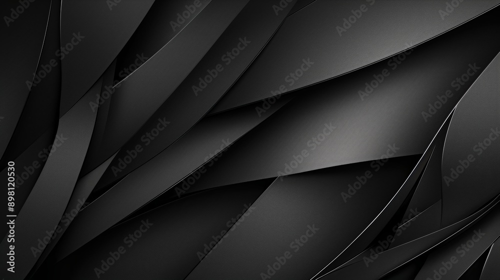 Modern abstract background with overlapping black curved shapes creating a textured surface Modern abstract background with overlapping black curved shapes creating a textured surface