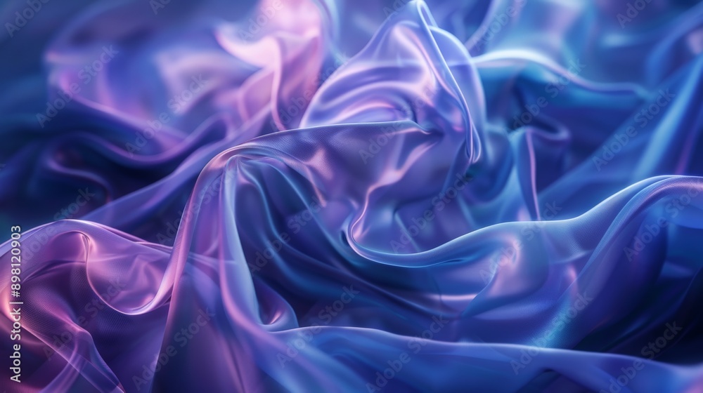 Obraz premium Blue and purple fabric creating smooth folds in abstract background
