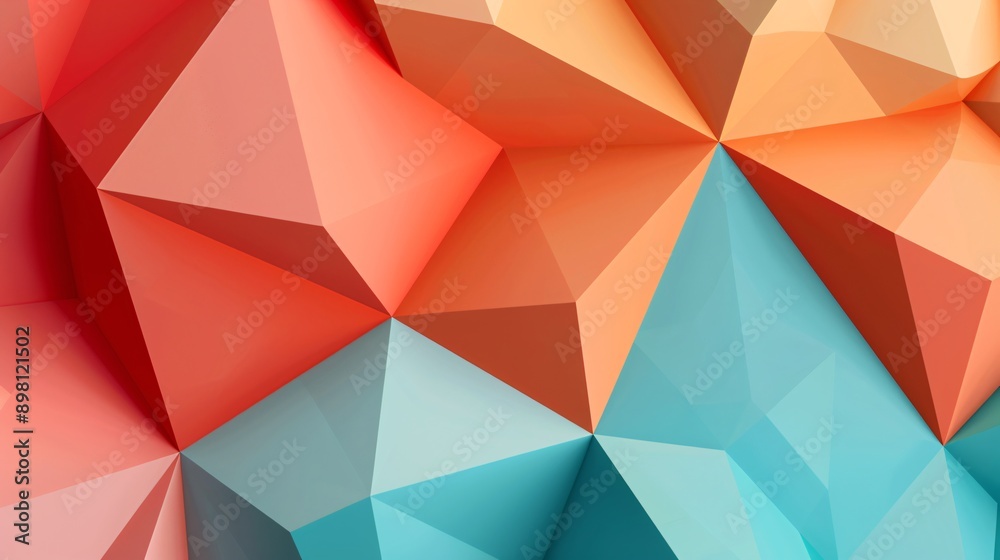 Fototapeta premium Abstract geometry in triangle shapes forms a background. Futuristic design presents a graphic pattern.