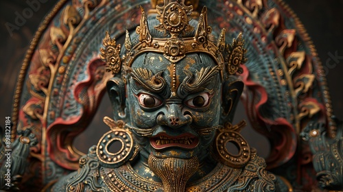 Wallpaper Mural Blue Deity Statue With Intricate Design Torontodigital.ca