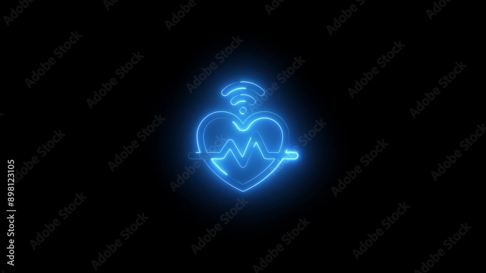 Abstract neon heartbeat and pulse rate animation.
Abstract neon heartbeat and pulse rate animation.