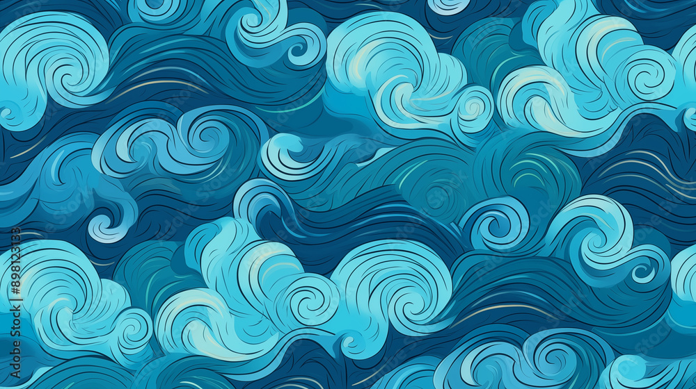 Seamless pattern with waves. Design for backdrops with sea, rivers or water texture. Repeating texture. Figure for textiles. Print for the cover of the book, postcards, t-shirts. Surface design. Seamless pattern with waves. Design for backdrops with sea, rivers or water texture. Repeating texture. Figure for textiles. Print for the cover of the book, postcards, t-shirts. Surface design.