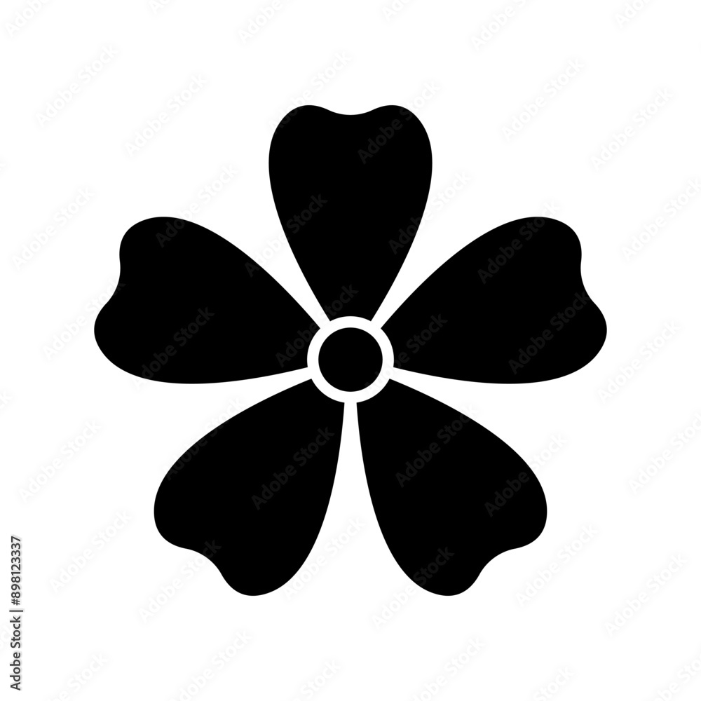 Simple Black Glyph Flower Icon Illustration Simple Black Glyph Flower Icon Illustration