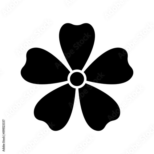 Simple Black Glyph Flower Icon Illustration © Ankit