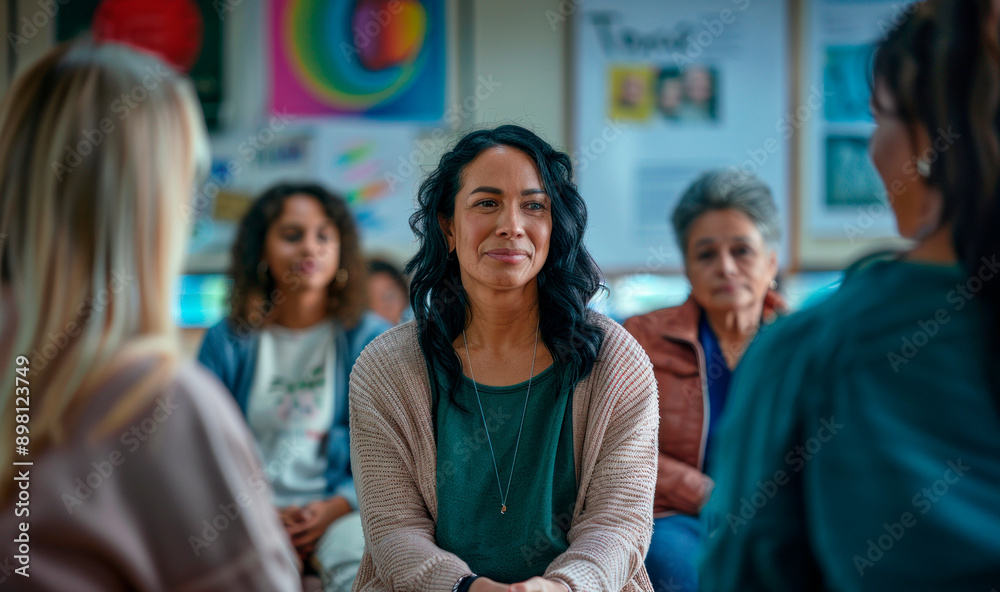 Warm close-up of a diverse group in a support meeting Warm close-up of a diverse group in a support meeting