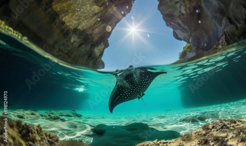 kelingking beach on nusa penida island bali indonesia manta bay