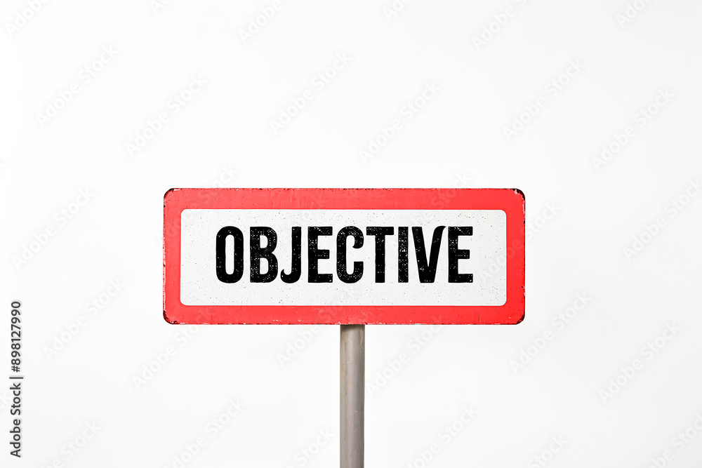 Red and White Sign with the Word Objective Red and White Sign with the Word Objective
