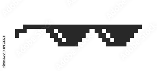 Cool Black Pixelated Glasses Retro Icon