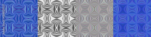 Abstract seamless curved stripe pattern set