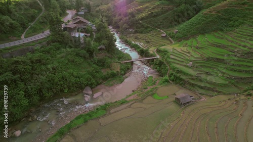 Wallpaper Mural Terraced hills and river, SAPA Torontodigital.ca