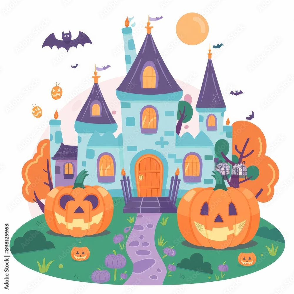 Fototapeta premium Halloween yard sign on solid white background, single object
