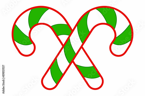 Christmas  candy canes in white background