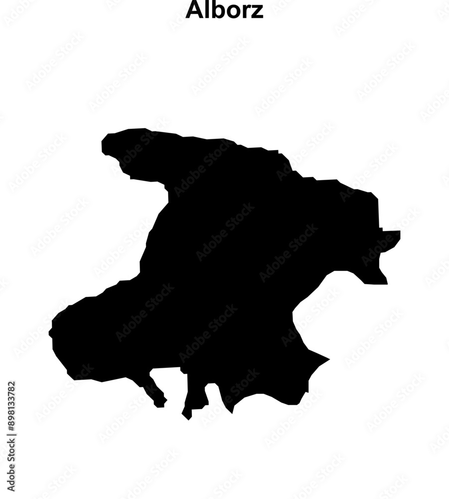 Alborz outline map Alborz outline map