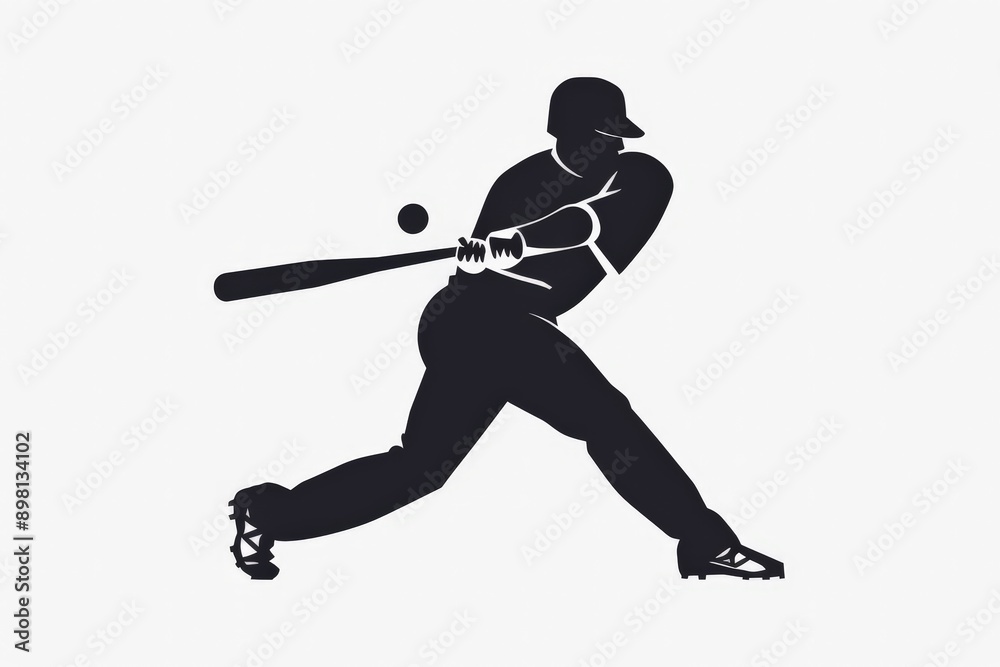 A dynamic silhouette captures a baseball player mid-swing as they hit the ball, illustrating the strength, focus, and athleticism involved in the sport. A dynamic silhouette captures a baseball player mid-swing as they hit the ball, illustrating the strength, focus, and athleticism involved in the sport.