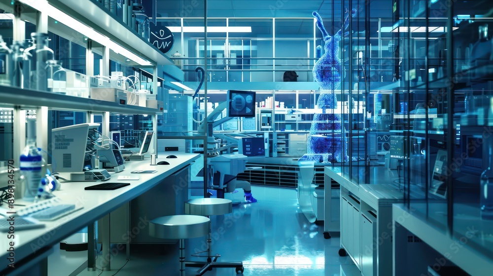 high-tech infectious disease research lab where scientists use digital modeling to study virus transmission and develop vaccines high-tech infectious disease research lab where scientists use digital modeling to study virus transmission and develop vaccines