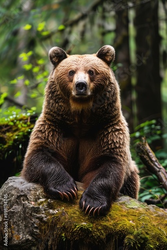 Wallpaper Mural Beautiful brown bear in nature. Selective focus. Torontodigital.ca