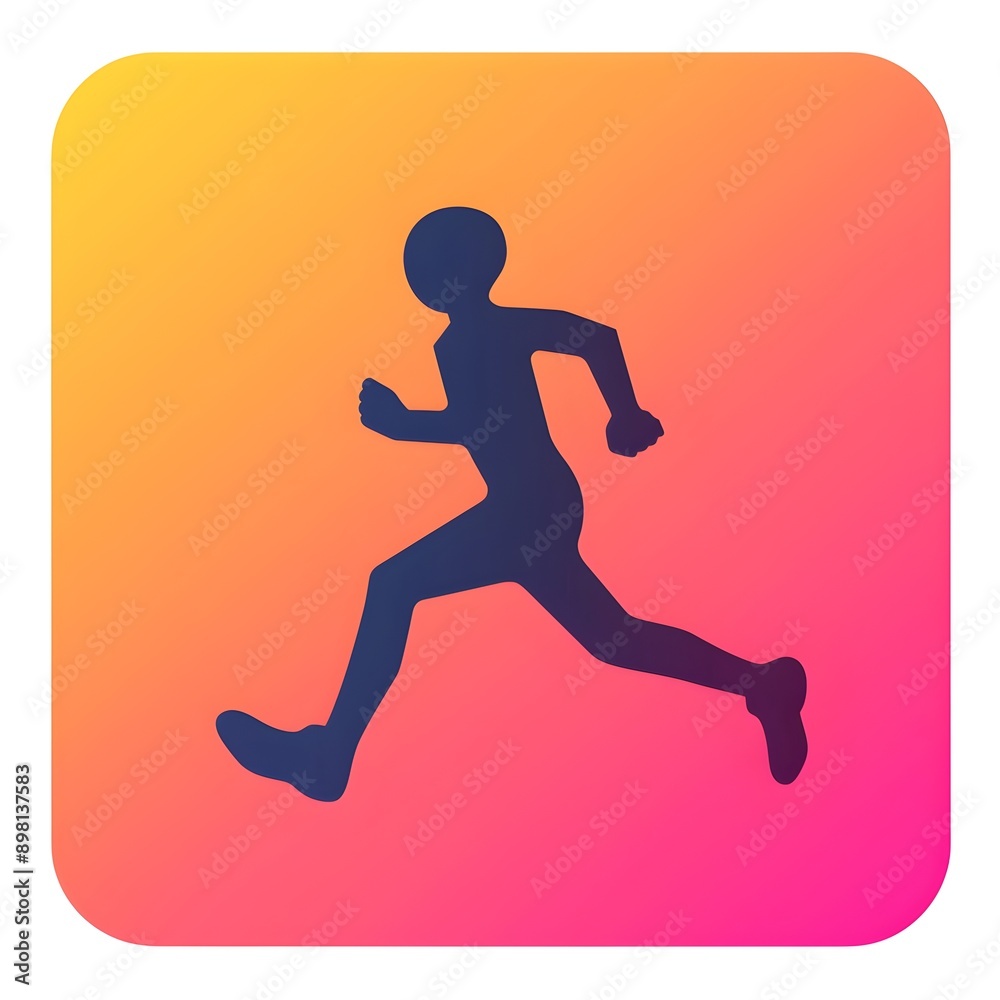 Stylized Running Character Icon in Simple Abstract UI Design Stylized Running Character Icon in Simple Abstract UI Design