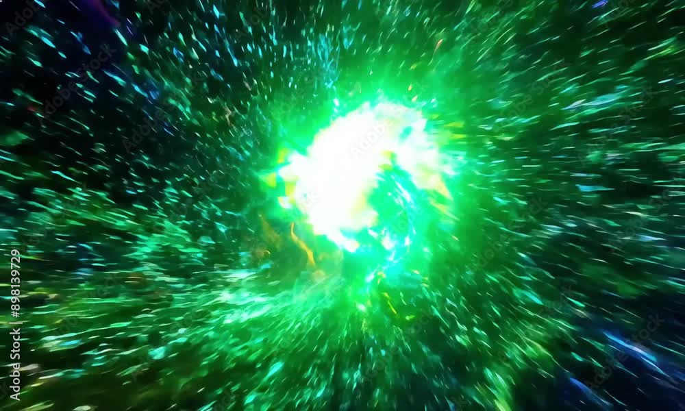 Radiant Green Explosion with Luminous Burst - ai generative