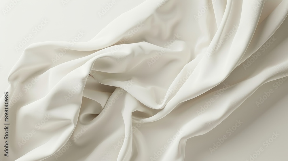 Obraz premium Abstract background of white fabric with soft, flowing folds.