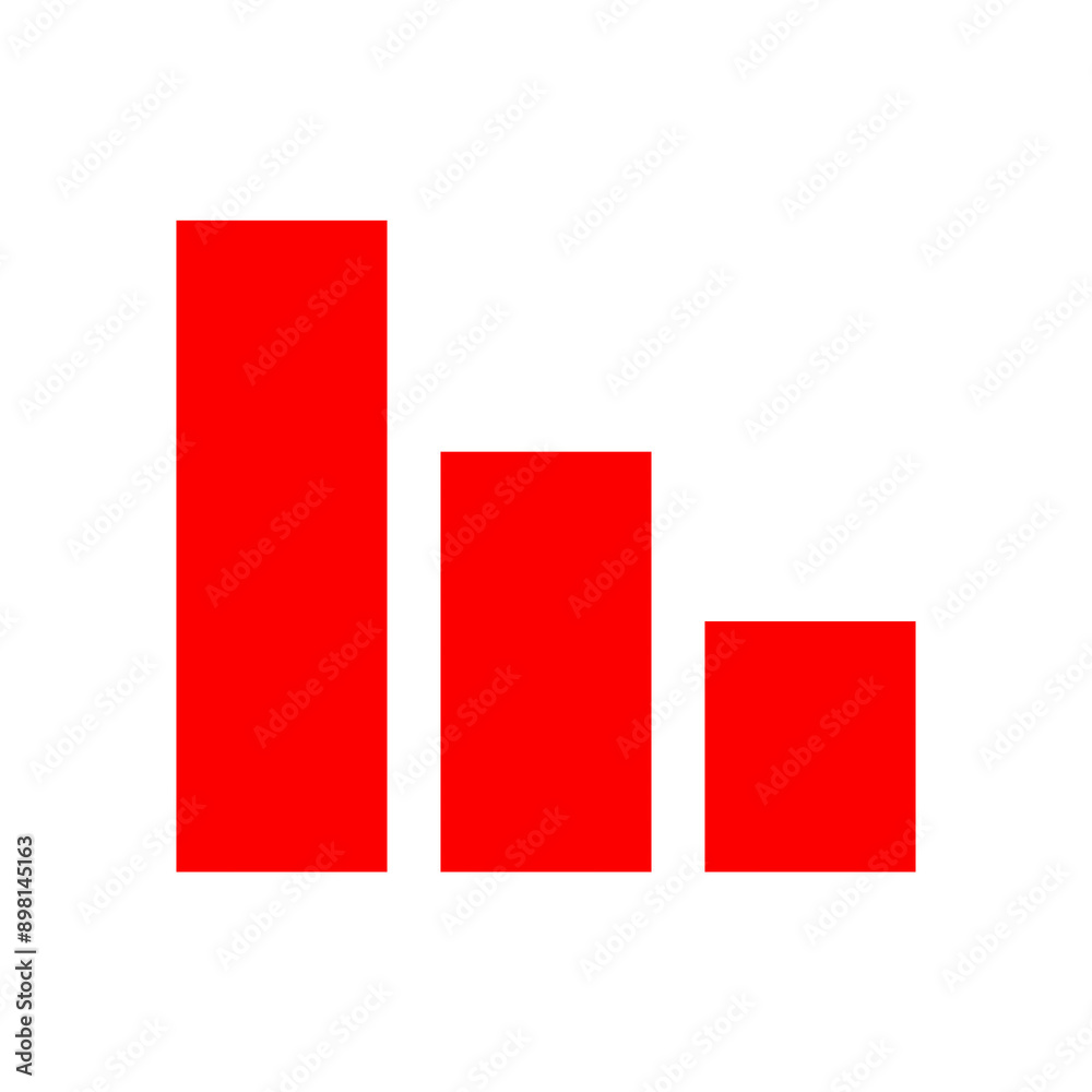 Red color decline chart icon with simple and modern design for loss symbol Red color decline chart icon with simple and modern design for loss symbol