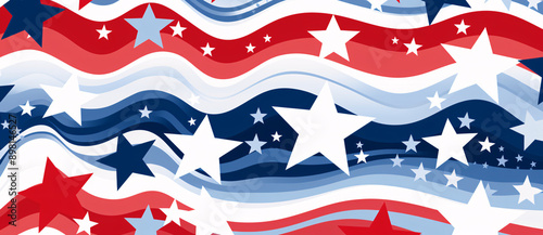 a red white and blue striped background with stars