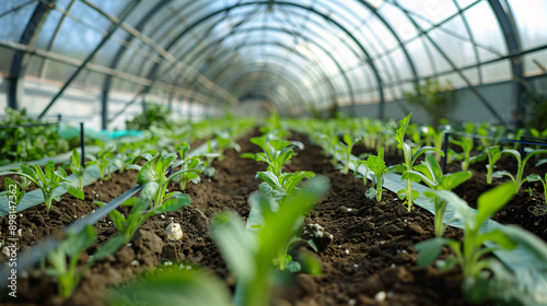 a close up of plants in a greenhouse