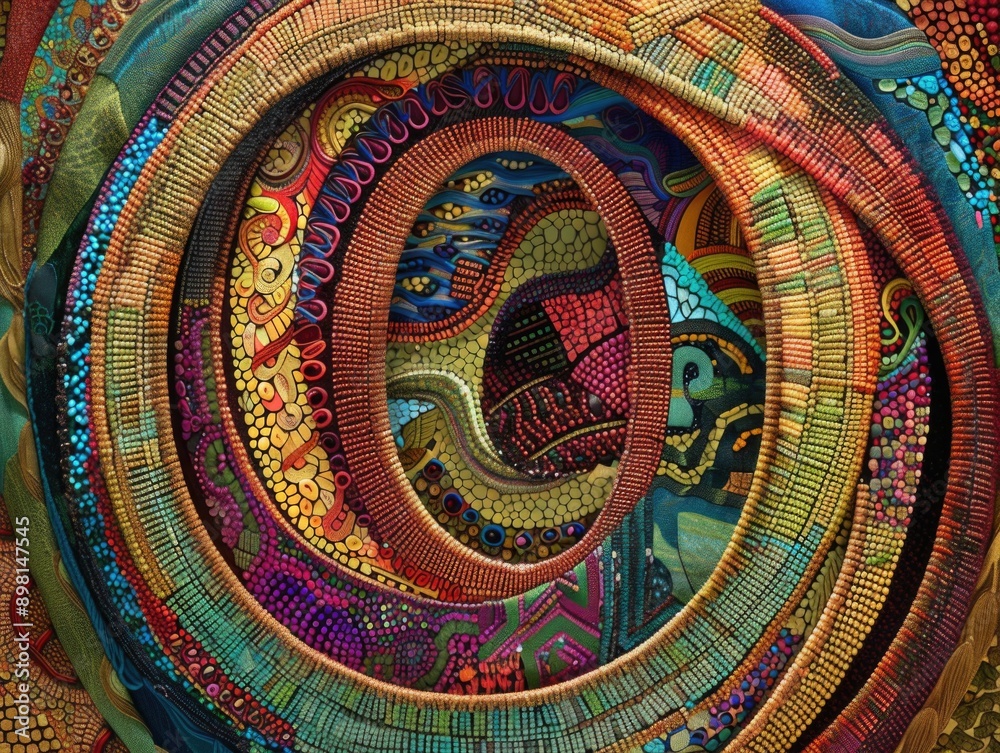 Fototapeta premium Close-up shot of a vibrant and intricate art piece, suitable for use in various creative projects
