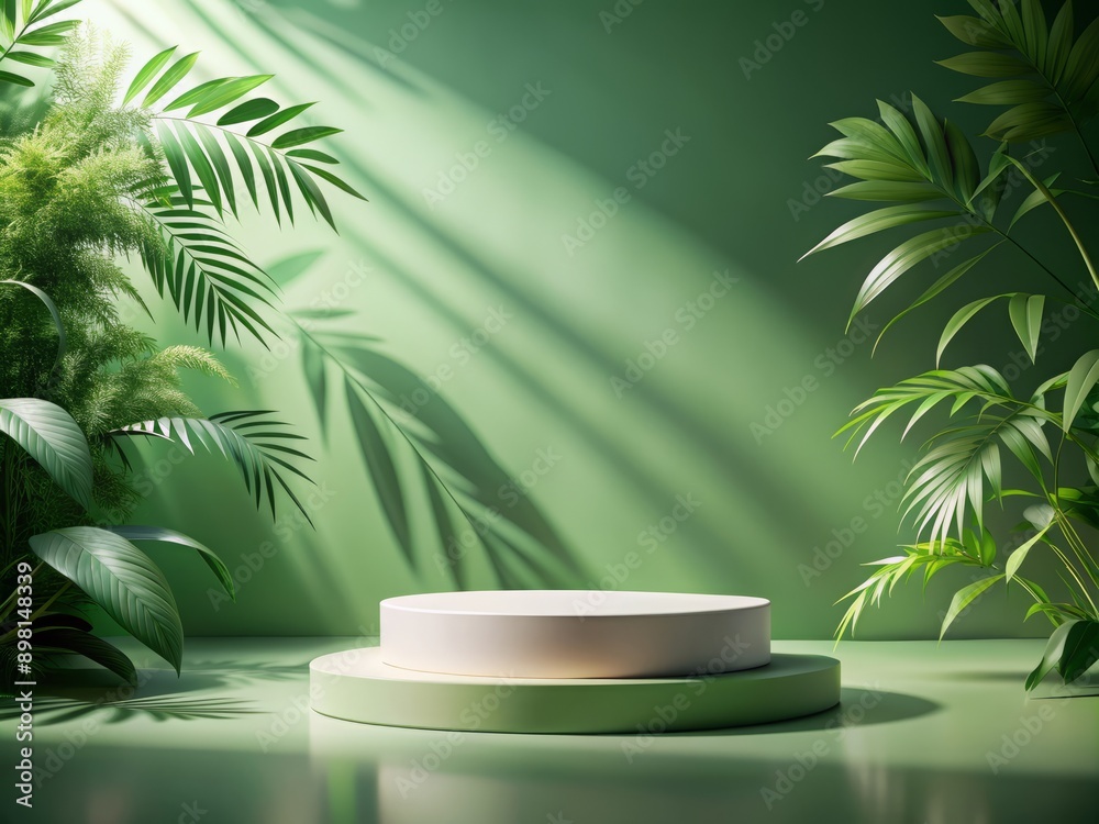 Photography nature wood podium product, photo on a flat front shot, soft green background, beautiful soft lighting and shadow, nature background, elegant podium, nature minimalism Ai image generative Photography nature wood podium product, photo on a flat front shot, soft green background, beautiful soft lighting and shadow, nature background, elegant podium, nature minimalism Ai image generative