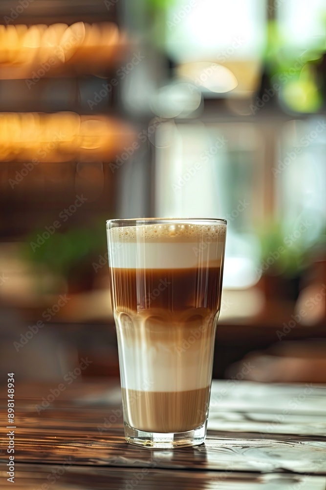Coffee latte in a glass on a light background Coffee latte in a glass on a light background