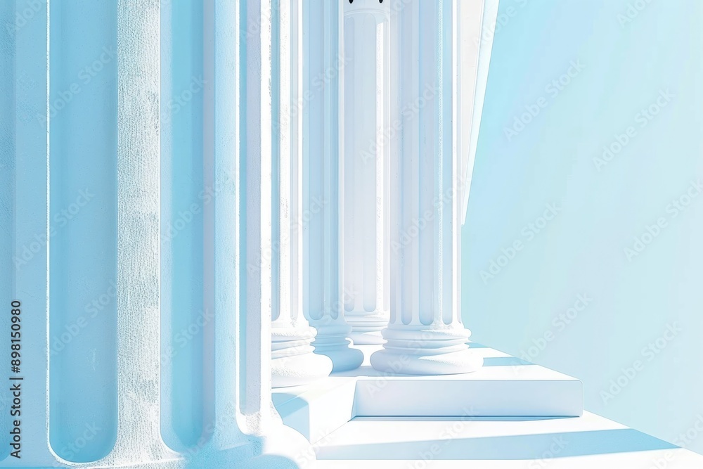 White Pillars with Clock White Pillars with Clock