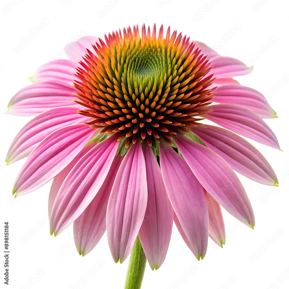 Obraz premium Echinacea Flower on White Background