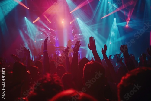 Concert Crowd Raising Hands
