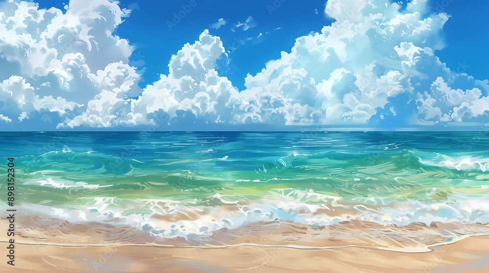 Beautiful Blue Skies with Nature, Moon ,Cloud ,Beach scenery, Tree, night -Anime concept Background, Thunderous Summer Skies: An Anime-Inspired Illustration Beautiful Blue Skies with Nature, Moon ,Cloud ,Beach scenery, Tree, night -Anime concept Background, Thunderous Summer Skies: An Anime-Inspired Illustration