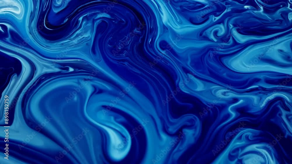 Blue Paint Swirling and Mixing Abstract Art Blue Paint Swirling and Mixing Abstract Art