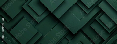 Green geometric background with overlapping square shape for business presentations, Abstract Polygon Background with Green Geometric Shapes and Patterns