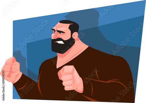 angry man with fists