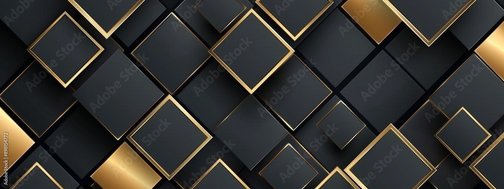 Digital square luxury gold light effect black background. Digital square luxury gold light effect black background.