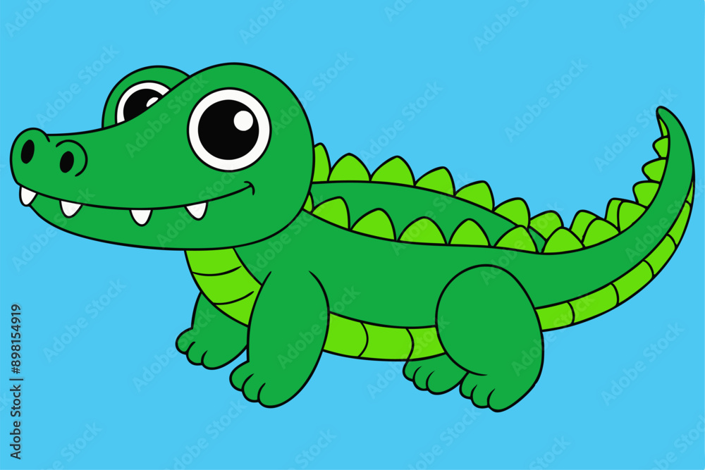 Naklejka premium Dynamic Crocodile Vector Graphics for Professional Design Projects – Ideal for Logos, Illustrations, and High-Quality Branding