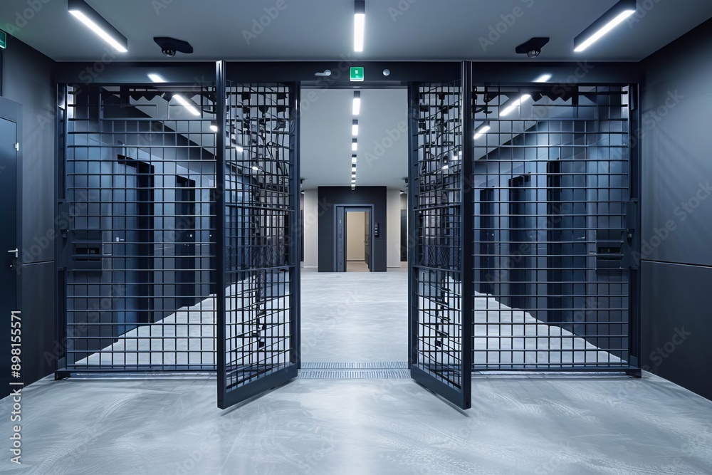 Modern prison cell gate Modern prison cell gate
