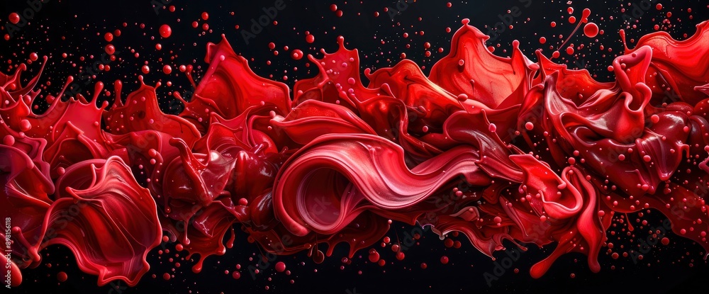 Red Ink Water Marble Texture, Resembling Hot Volcanic Lava, Creating A Vibrant And Intense Visual Red Ink Water Marble Texture, Resembling Hot Volcanic Lava, Creating A Vibrant And Intense Visual