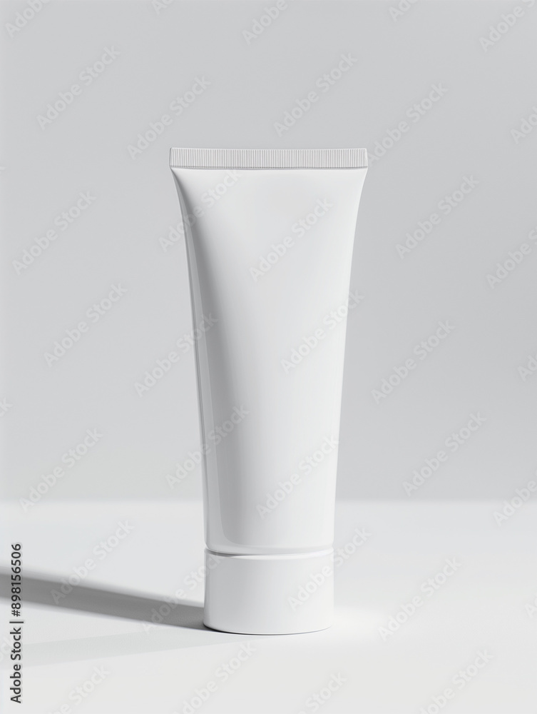 Tubetto bianco con spazio per messaggio o etichetta o logo. Pubblicità di creme su sfondo bianco. Tubetto bianco con spazio per messaggio o etichetta o logo. Pubblicità di creme su sfondo bianco.