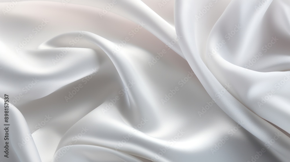 Obraz premium White silk fabric texture luxurious background 