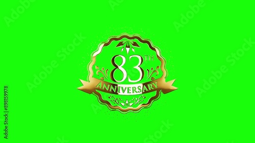 Golden 83th Years Anniversary, 83th Happy Anniversary, Luxury 83th Years Wedding Anniversary, 83th Anniversary Golden Text Animation Videos photo