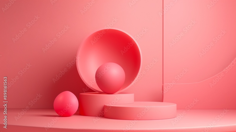 Abstract Pink Geometric Composition Abstract Pink Geometric Composition