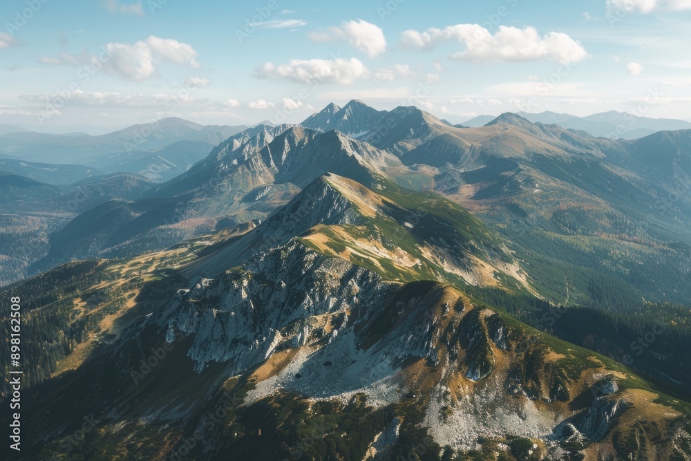 Naklejka premium Mountain Range From Above
