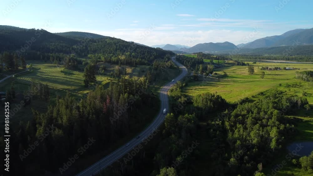 Coquihalla Highway Scenic Road Near Kamloops Town In British Columbia, Canada Coquihalla Highway Scenic Road Near Kamloops Town In British Columbia, Canada
