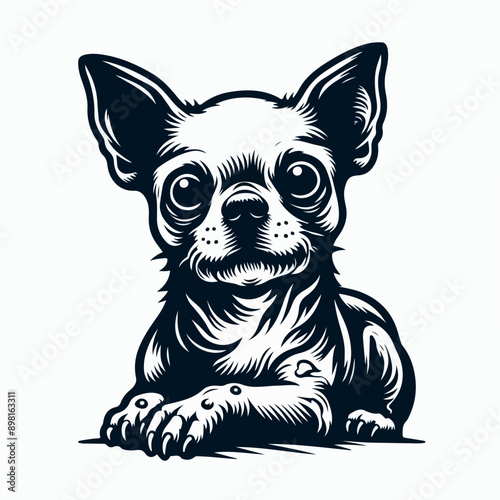 Chihuahua Cute Dog Zombie Cartoon Vector Icon Illustration. Animal Halloween Icon Concept Isolated Premium Vector. Flat Cartoon Style